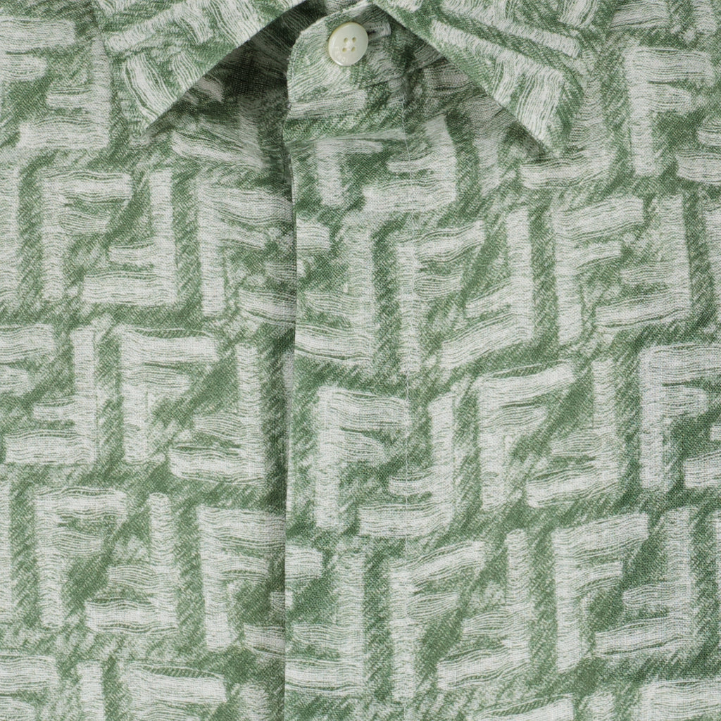 Camisas Chemise FF en lin Fendi Verde Homme