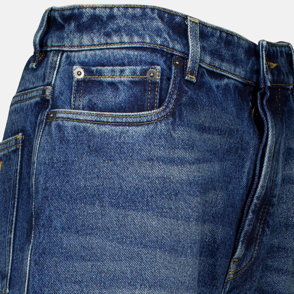 Pantalons Weite blaue Denim-Jeans Miu Miu Bleu foncé Femme
