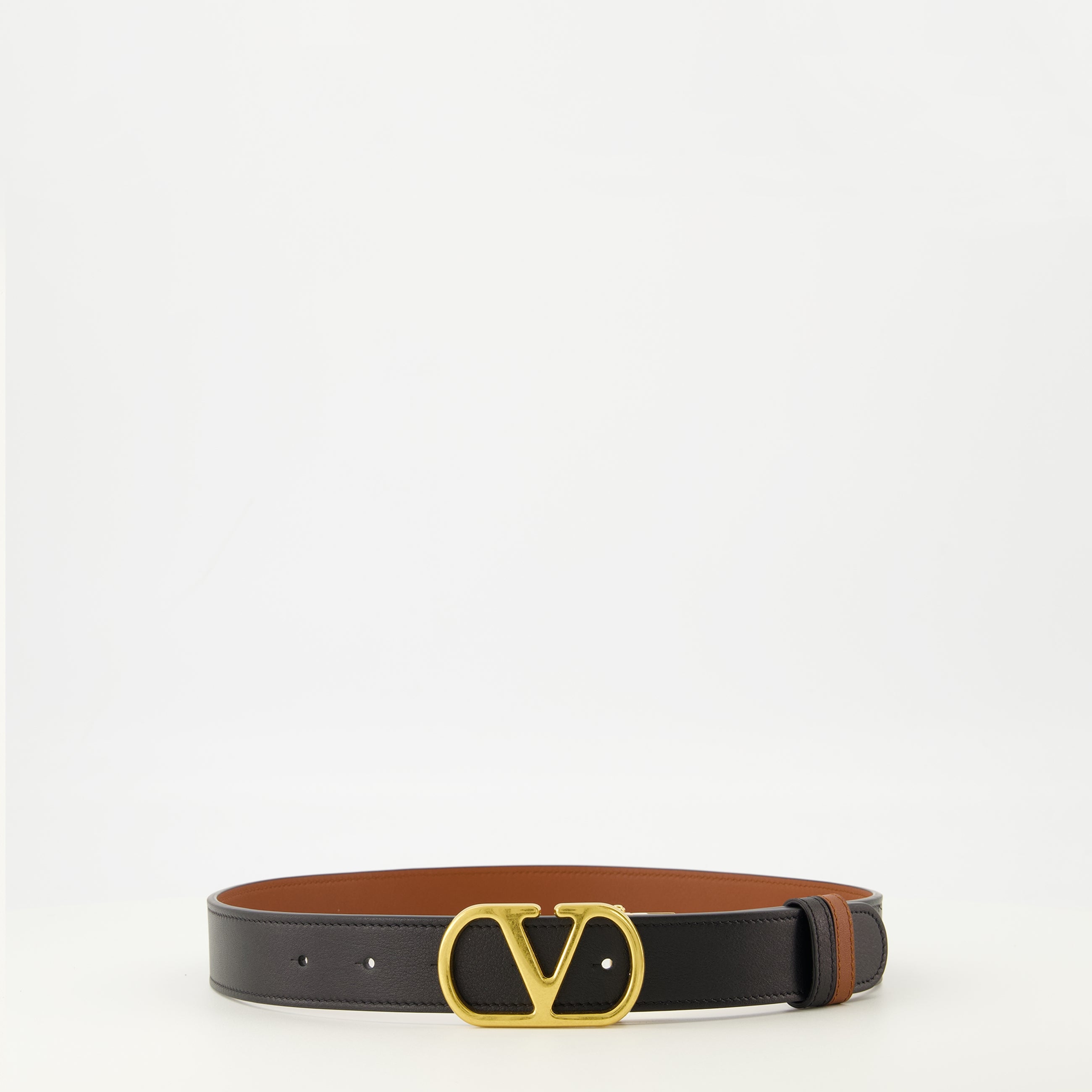 Image de l'article Ceinture Vlogo réversible marron et noir 30 mm de la marque Valentino Garavani pour Femme - Saison Printemps-Été 2026 - Vue détaillée_2