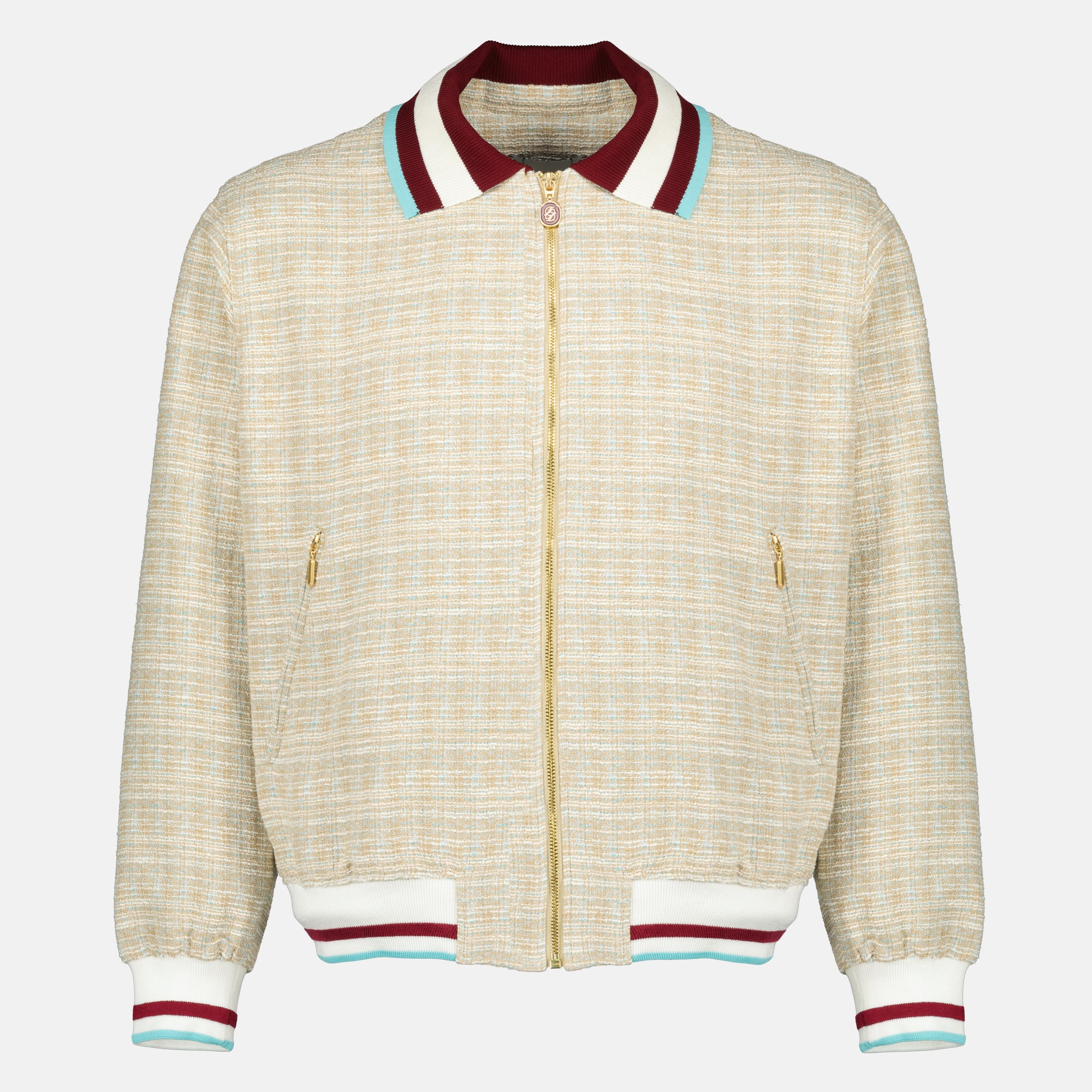 Image de l'article Veste beige en tweed de la marque Drole De Monsieur pour Homme - Saison Printemps-Été 2026 - Vue de Face