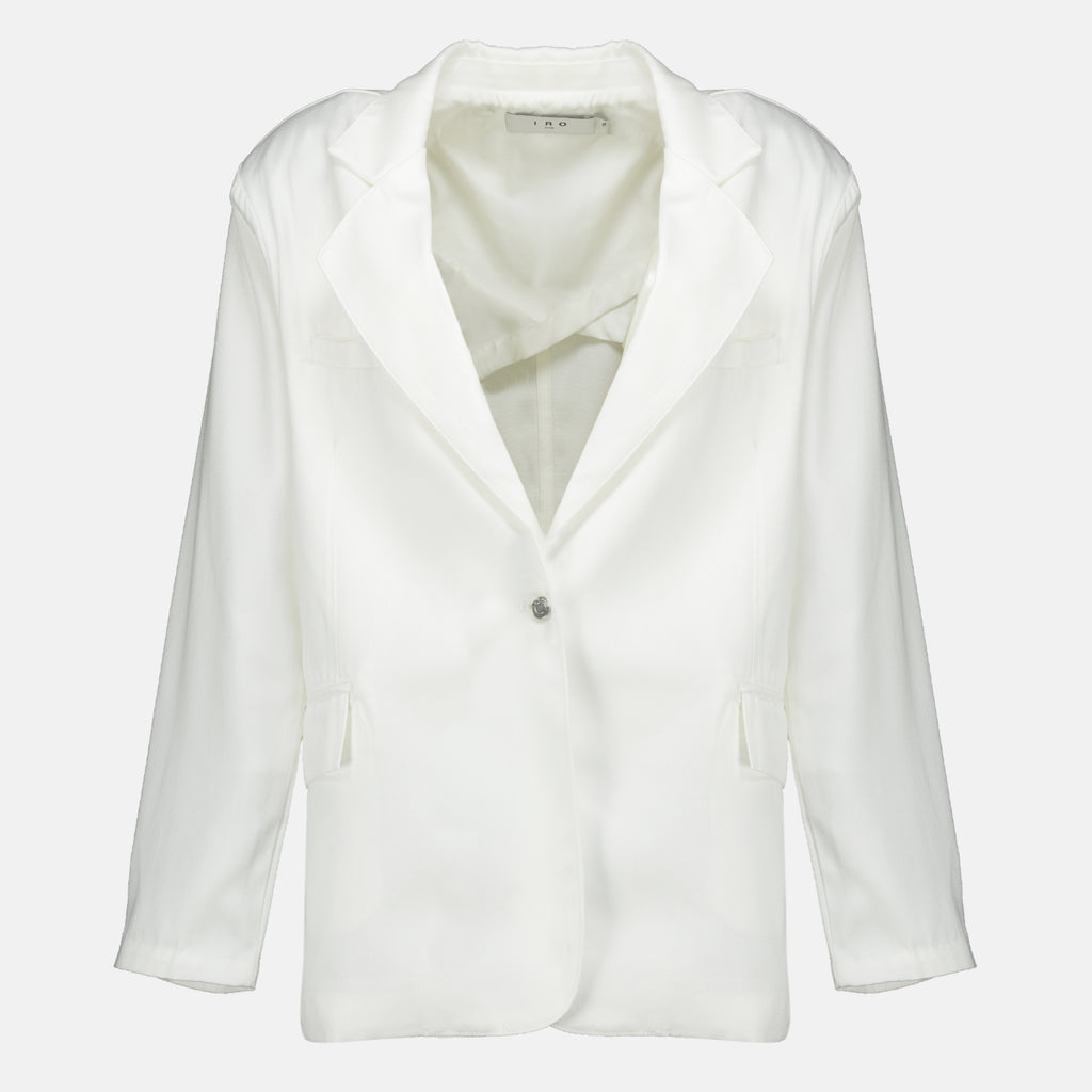 Vestes Blazer de Denim Branco em Satin Iro Blanc Femme