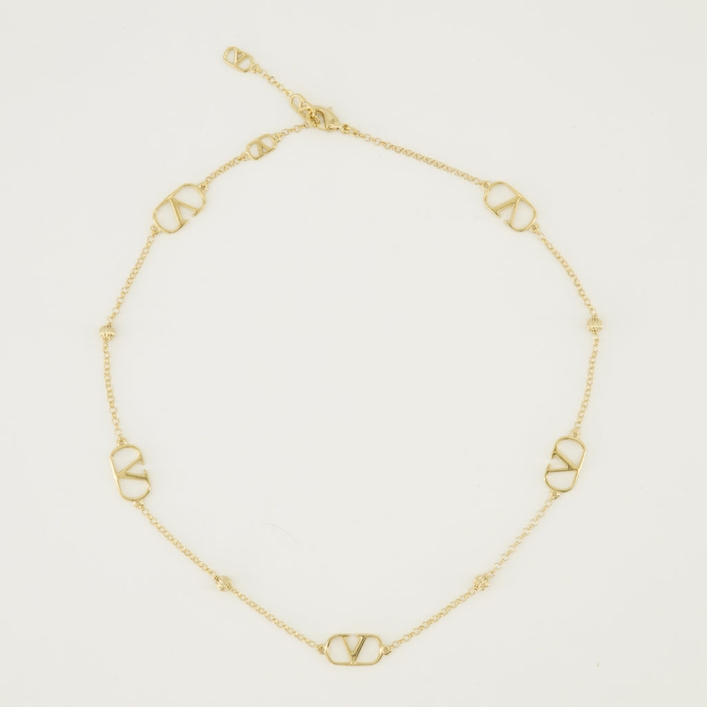 Imagen del collar Vlogo dorado de la marca Valentino Garavani para Mujer - Temporada Primavera-Verano 2026 - Vista Frontal