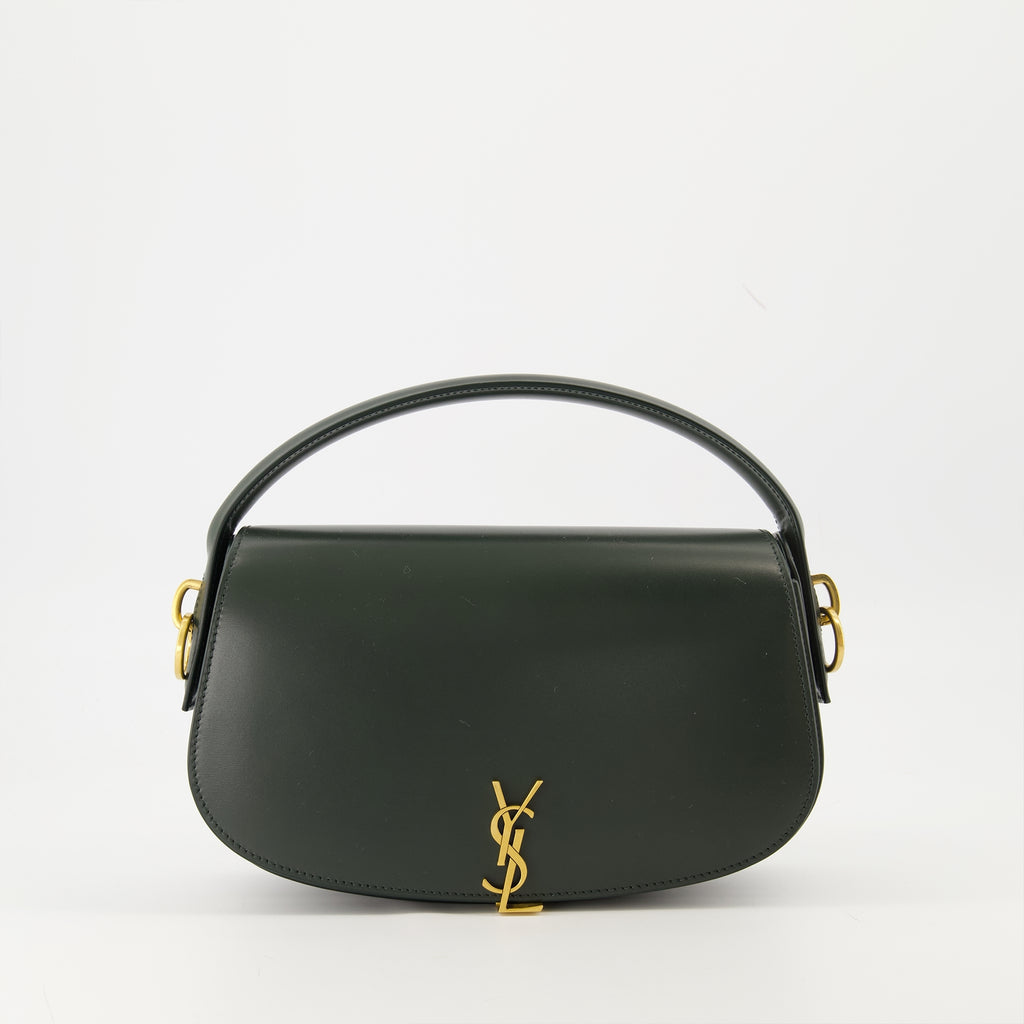 Sacs à main et épaule Sac Voltaire en cuir vert foncé Saint Laurent Vert Femme