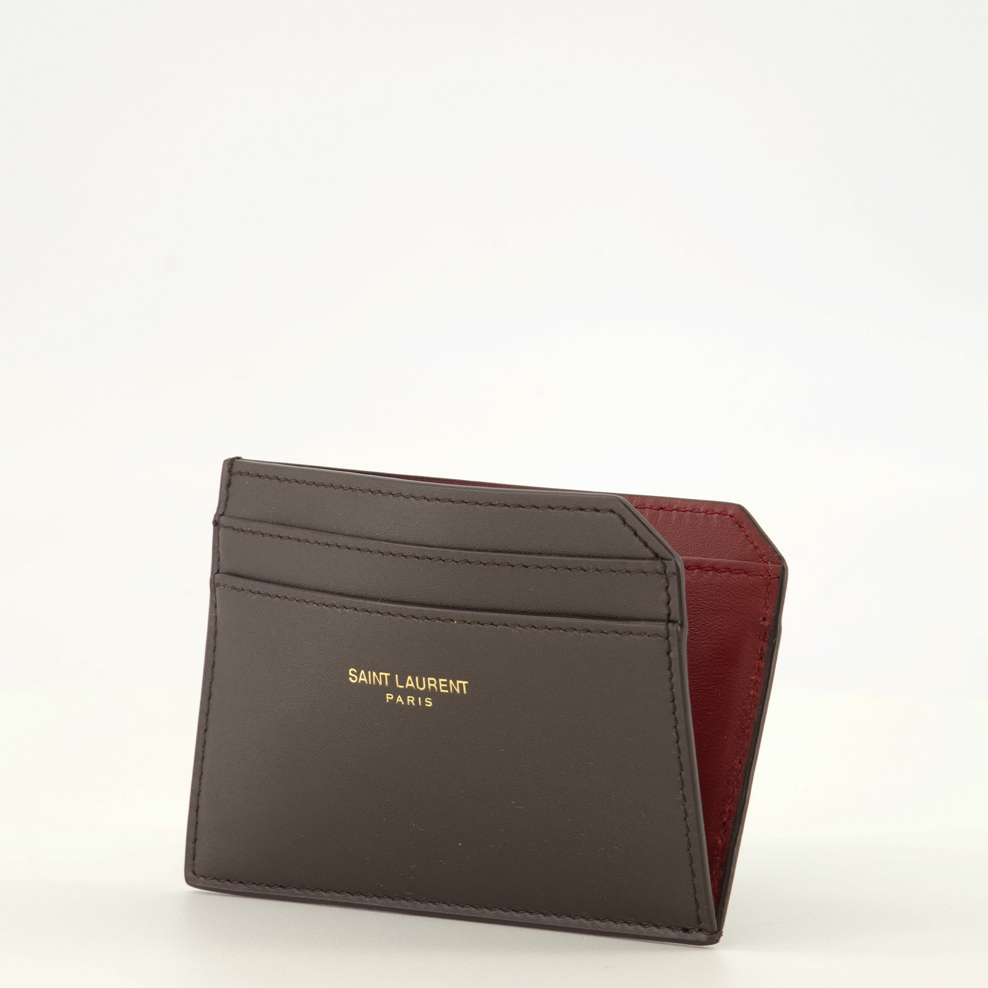 Petite maroquinerie Brauner Lederkartenhalter Saint Laurent Paris Saint Laurent Marron Homme