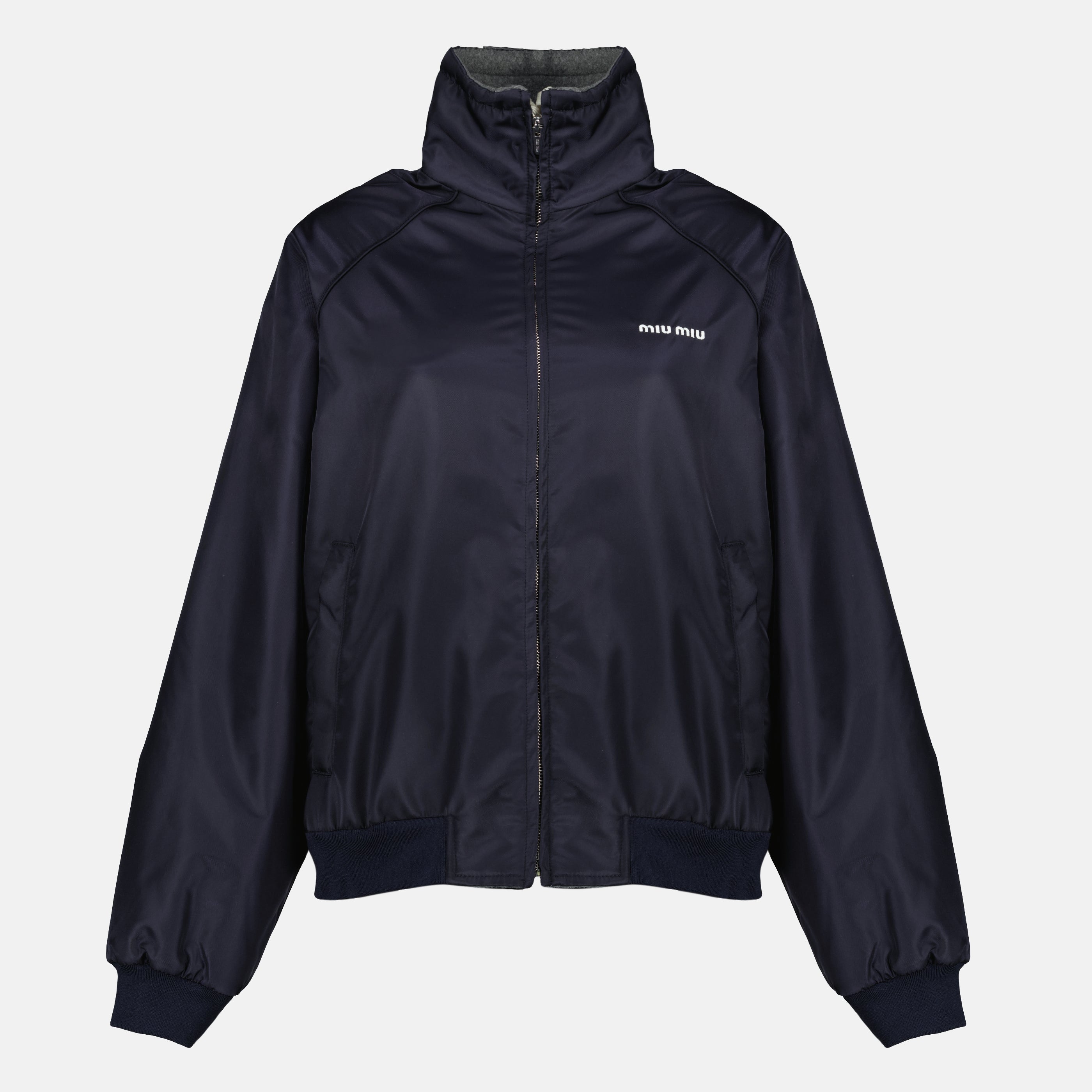 Image de l'article Blouson réversible bleu et gris de la marque Miu Miu pour Femme - Saison Printemps-Été 2026 - Vue de Face