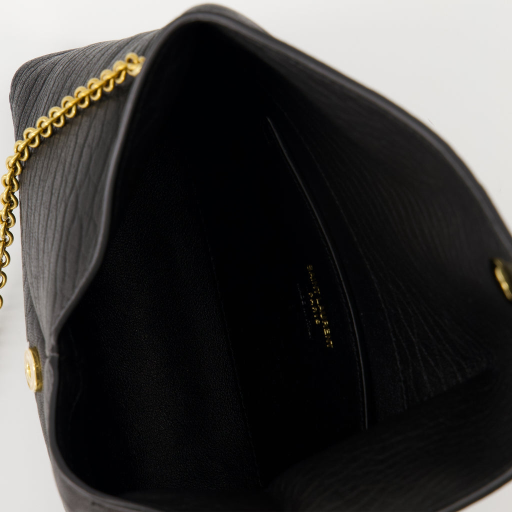 Sacs bandoulière 카산드르 체인 파우치 Saint Laurent Noir Femme