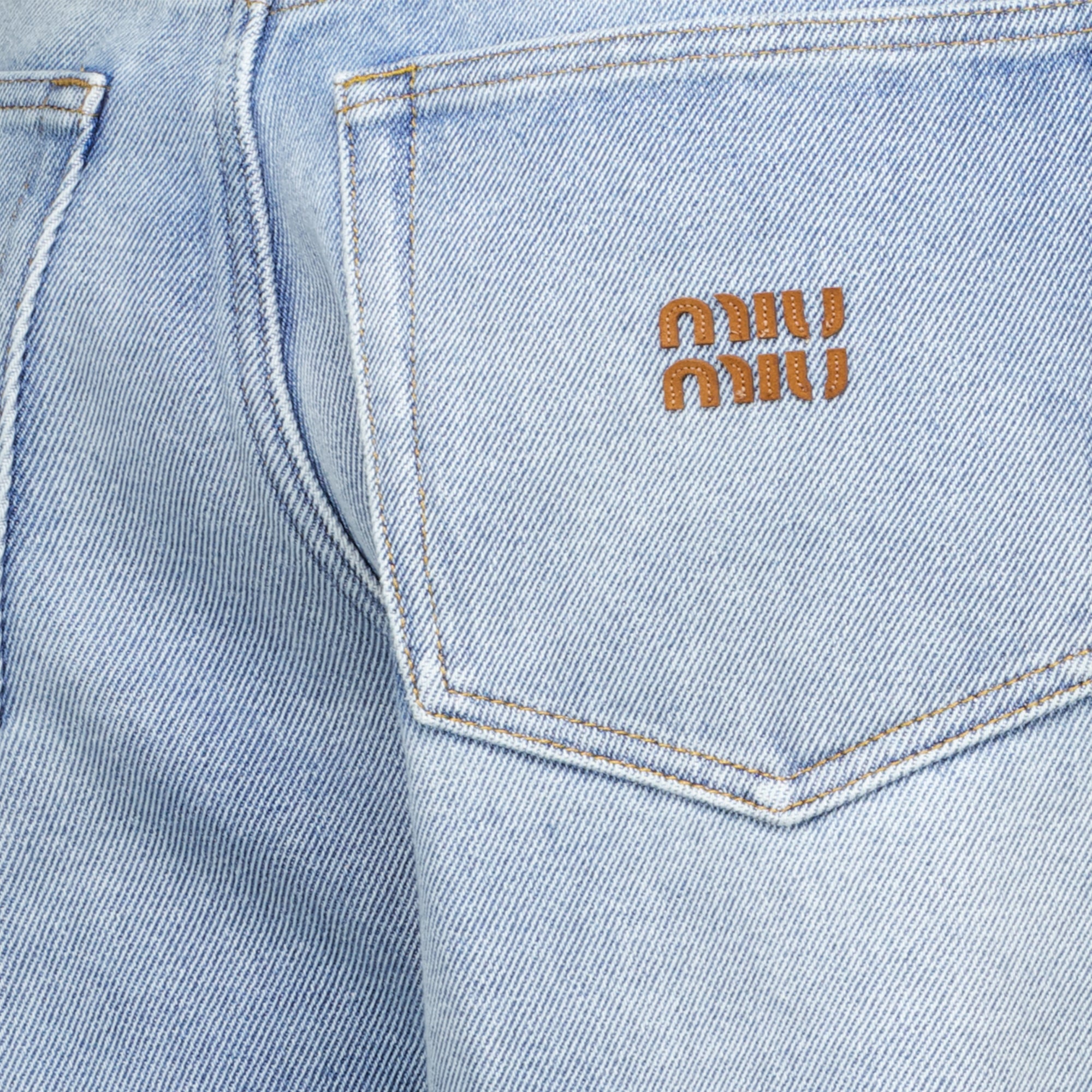Pantalons Jeans in Denim Blu Miu Miu Bleu Femme