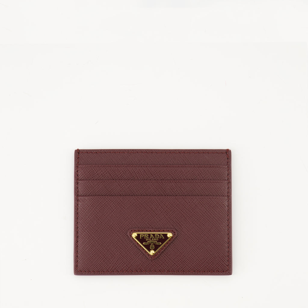 Image of the Prada Women's Saffiano Leather Card Holder - Fall-Winter 2025 - Front View