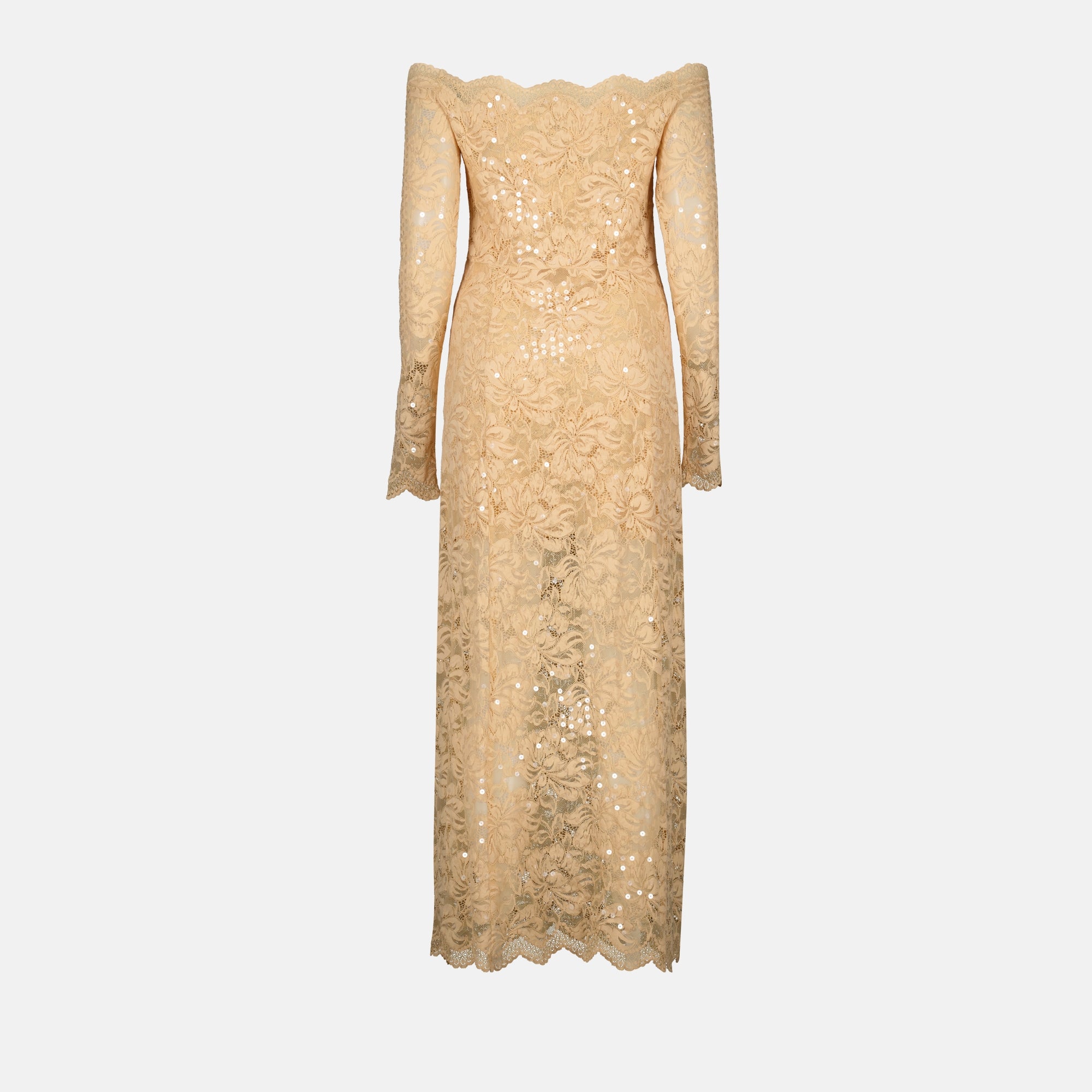 Robes Robe longue en dentelle Rabanne Beige Femme