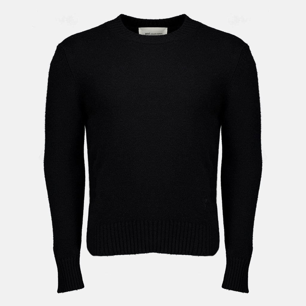 Maille Pull AMI de coeur noir en cachemire Ami PARIS Noir Homme
