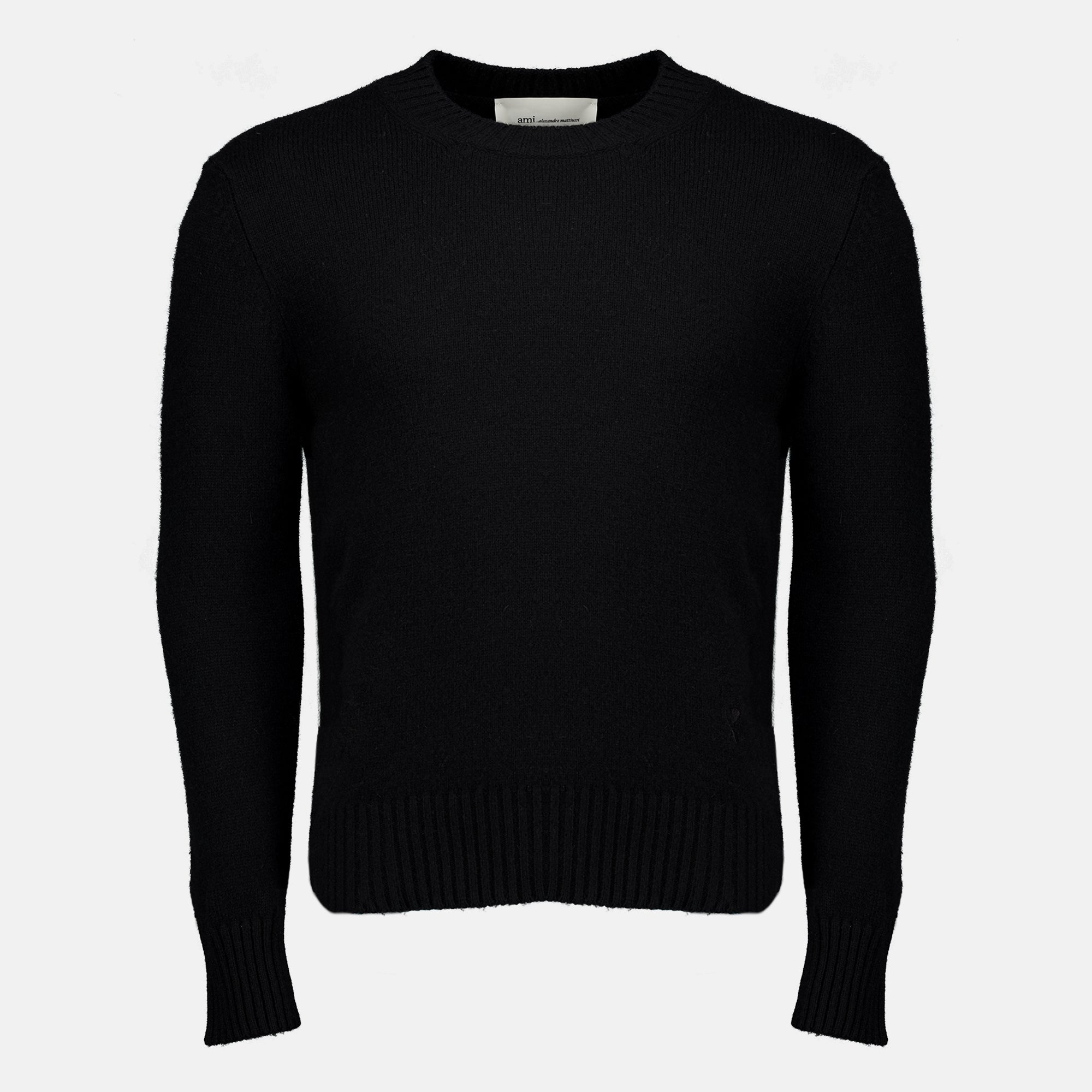 Maille Suéter de Cachemira Negro con Corazón AMI Ami PARIS Noir Homme
