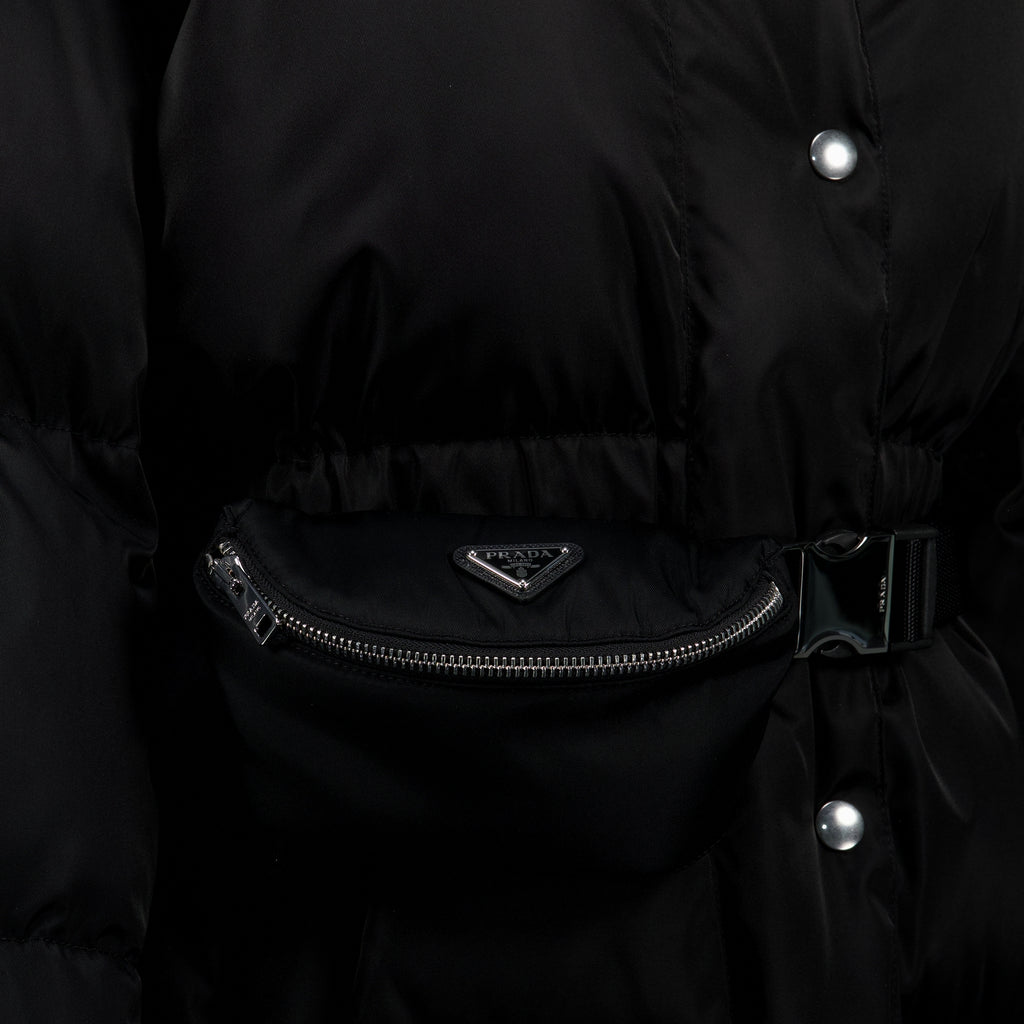 Manteaux Schwarze Re-Nylon Pufferjacke Prada Noir Femme