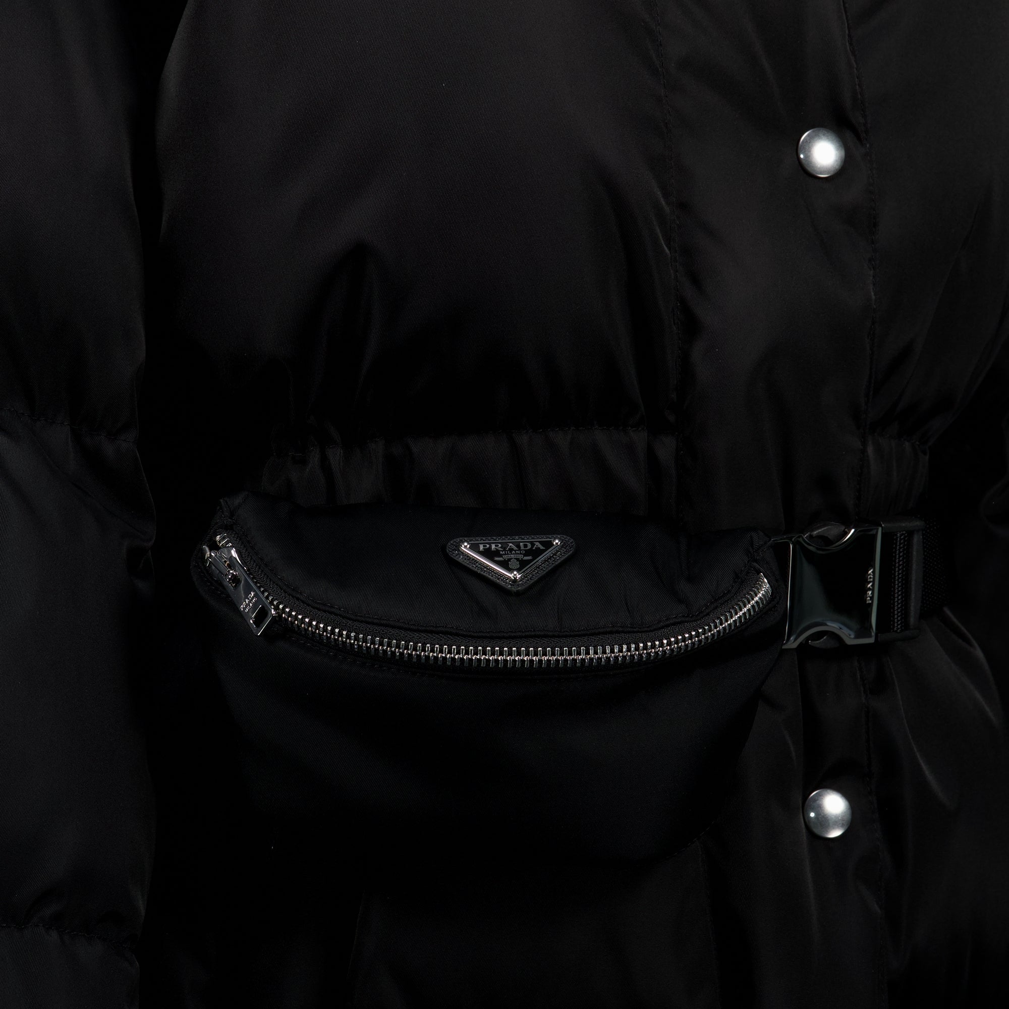 Manteaux Doudoune noir en Re-Nylon Prada Noir Femme