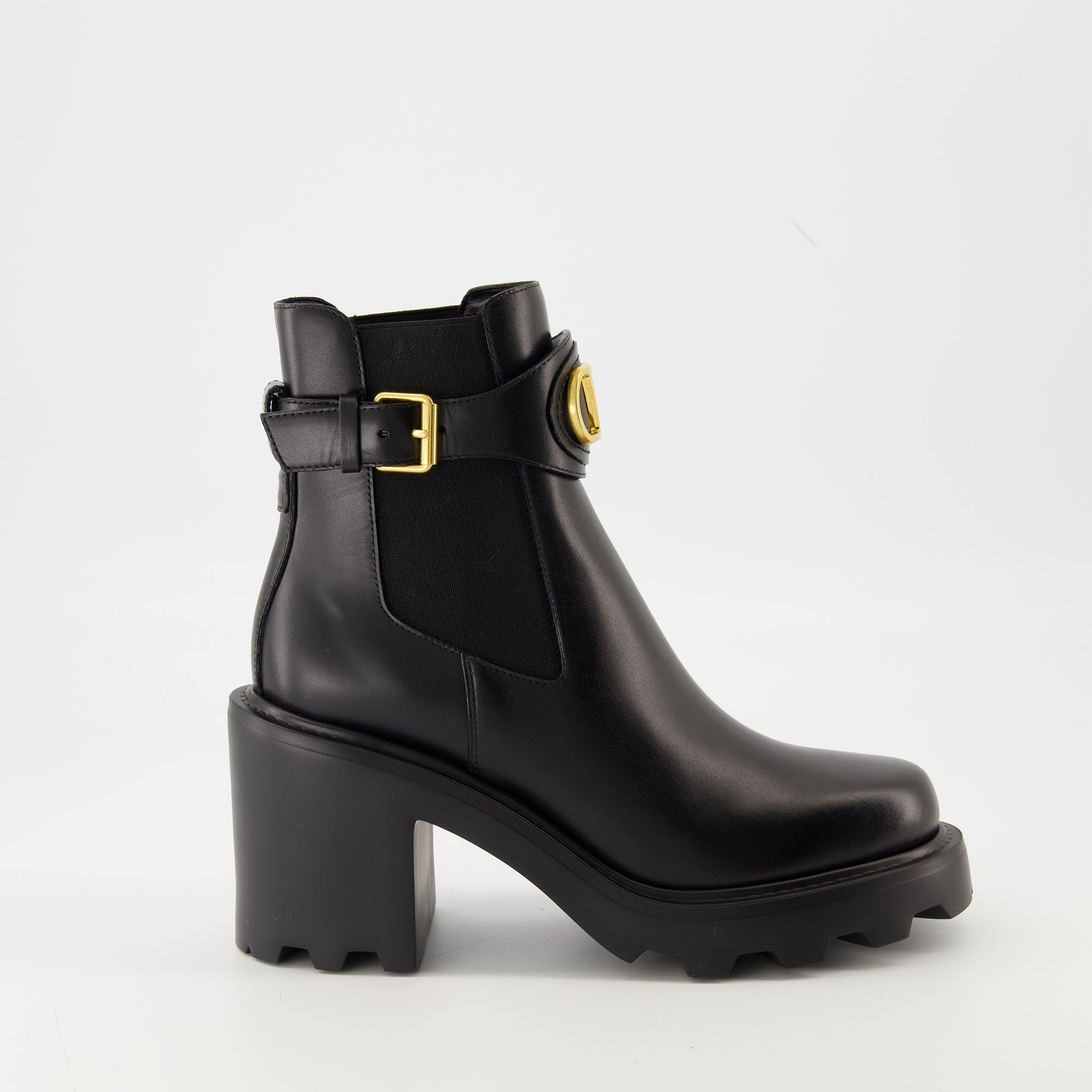 Image de l'article Bottines à talon Beatle de la marque Valentino Garavani pour Femme - Saison Automne-Hiver 2025 - Vue latérale droite