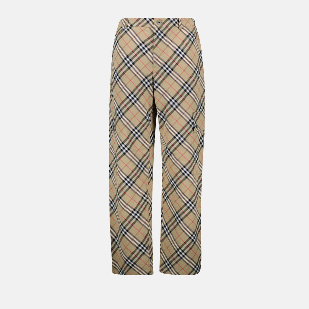 Pants Checkered Pants Burberry Beige Homme