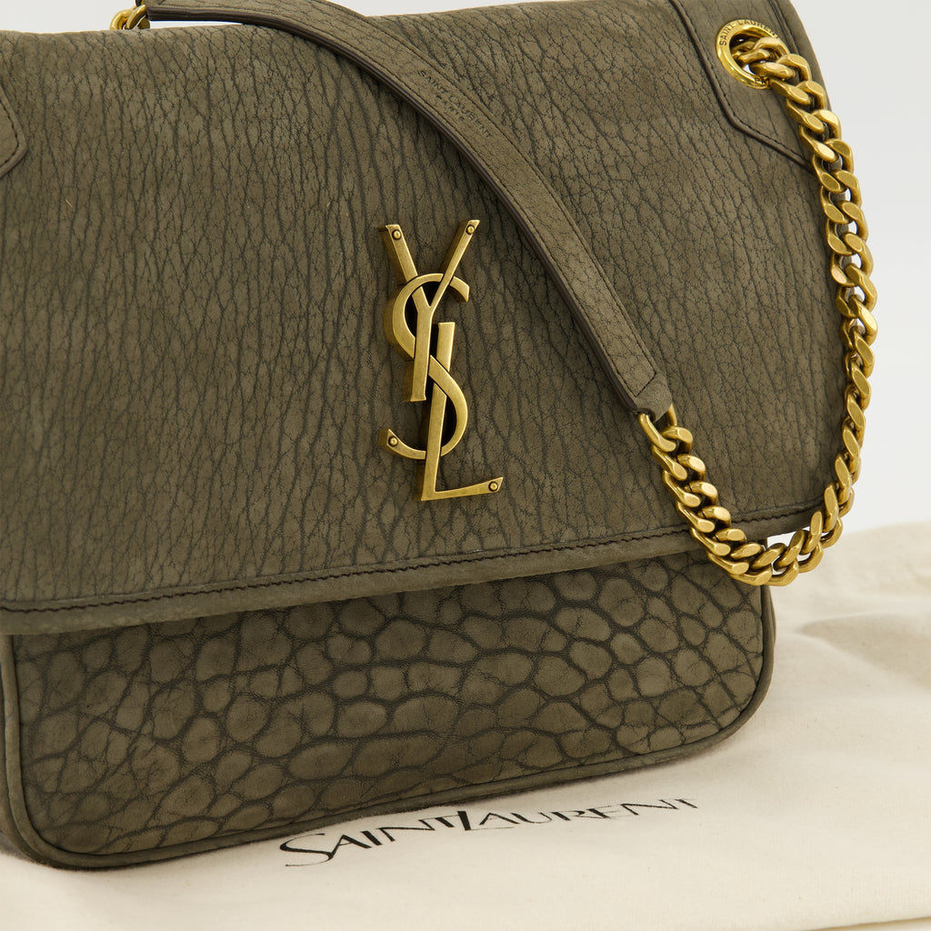 Sacs bandoulière ニキ クロコエフェクト ブラウン レザー バッグ Saint Laurent Kaki Femme