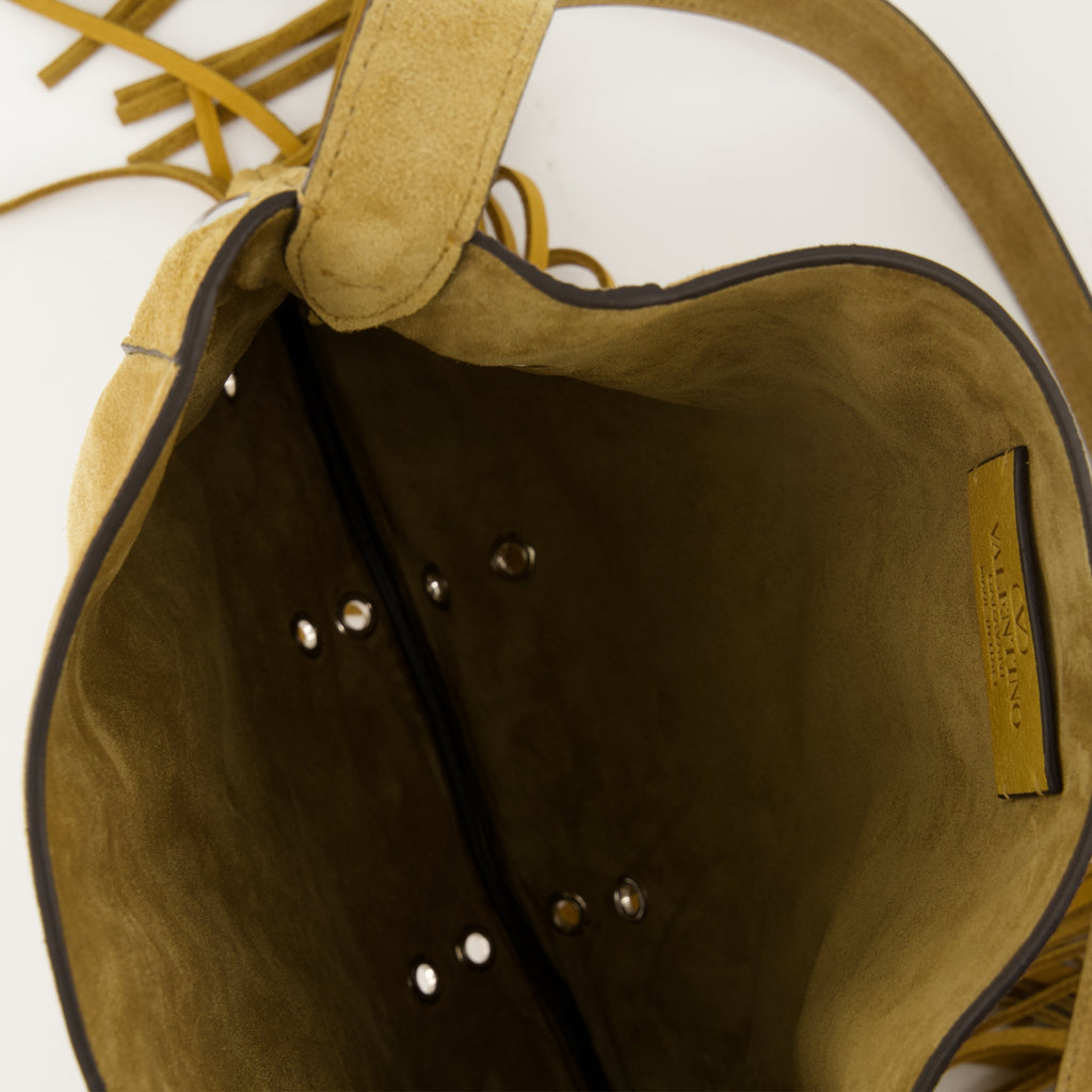 Sacs bandoulière Nellcôte Fransen Tasche Valentino Garavani Beige Femme