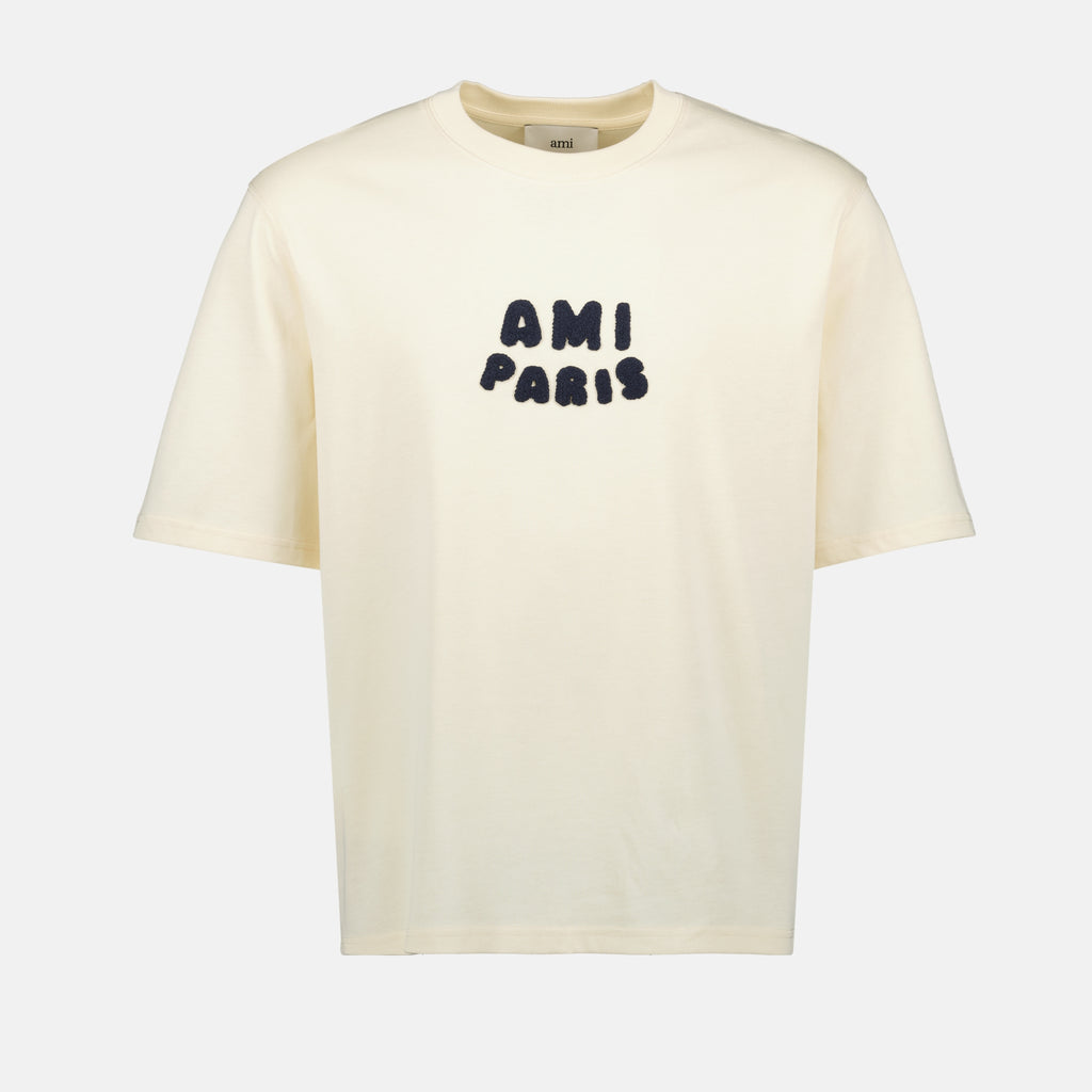 Camisetas T-shirt patch Ami Paris Ami PARIS Bege Unissex