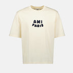 Camisetas T-shirt patch Ami Paris Ami PARIS Bege Unissex