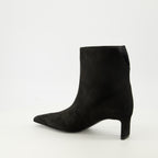 Bild des Khaite Damen Bottines Ona in Schwarz - Herbst-Winter 2025 - Dreiviertelansicht von hinten rechts