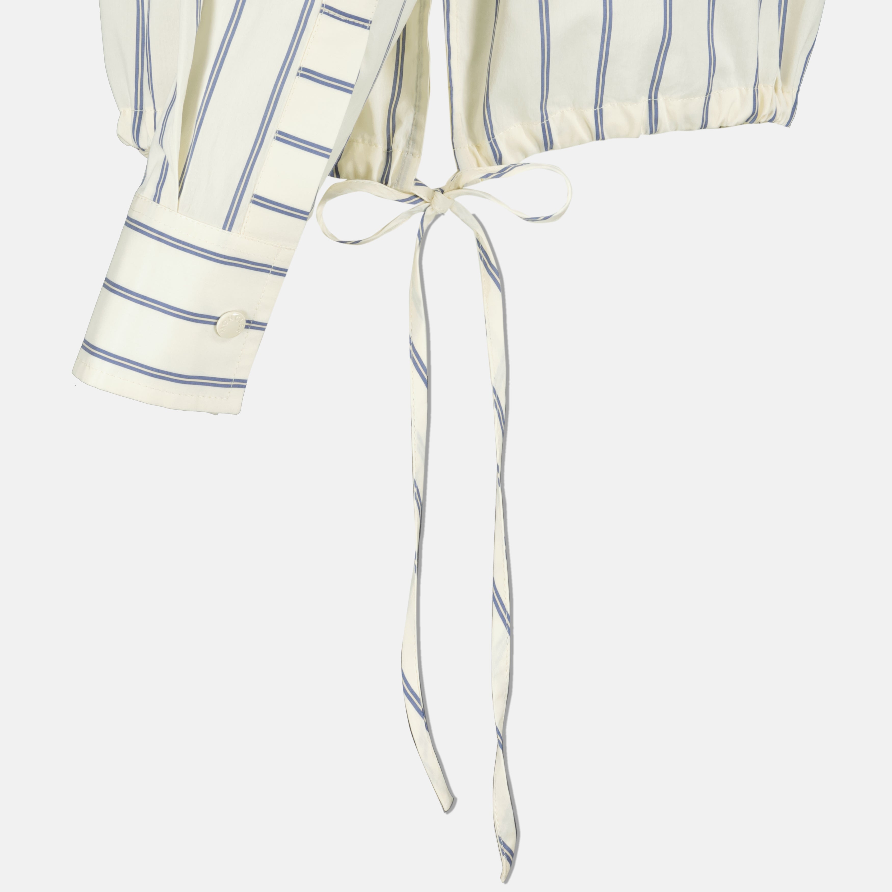 Chemises Camisa de Algodão e Seda Listada Moncler Blanc Femme