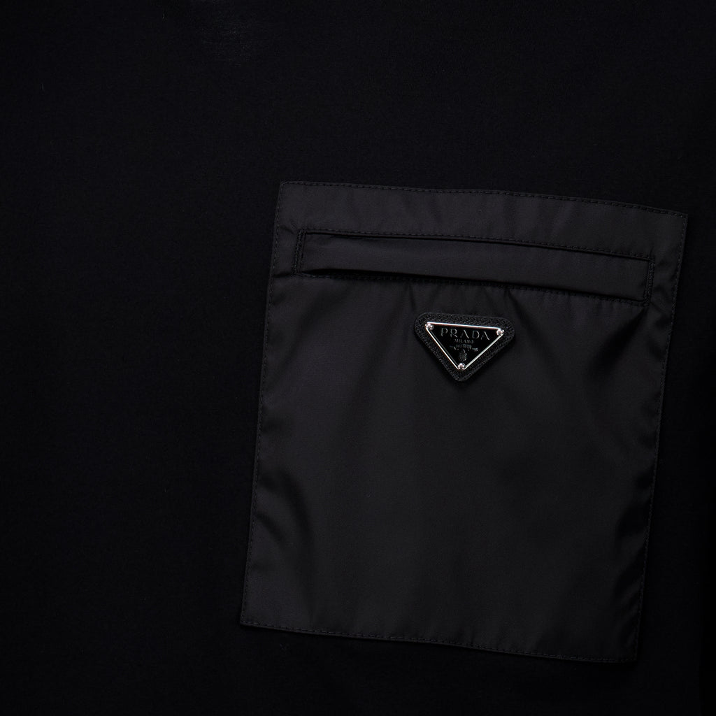 T-shirts T-shirt de Algodão Preto Prada Noir Homme