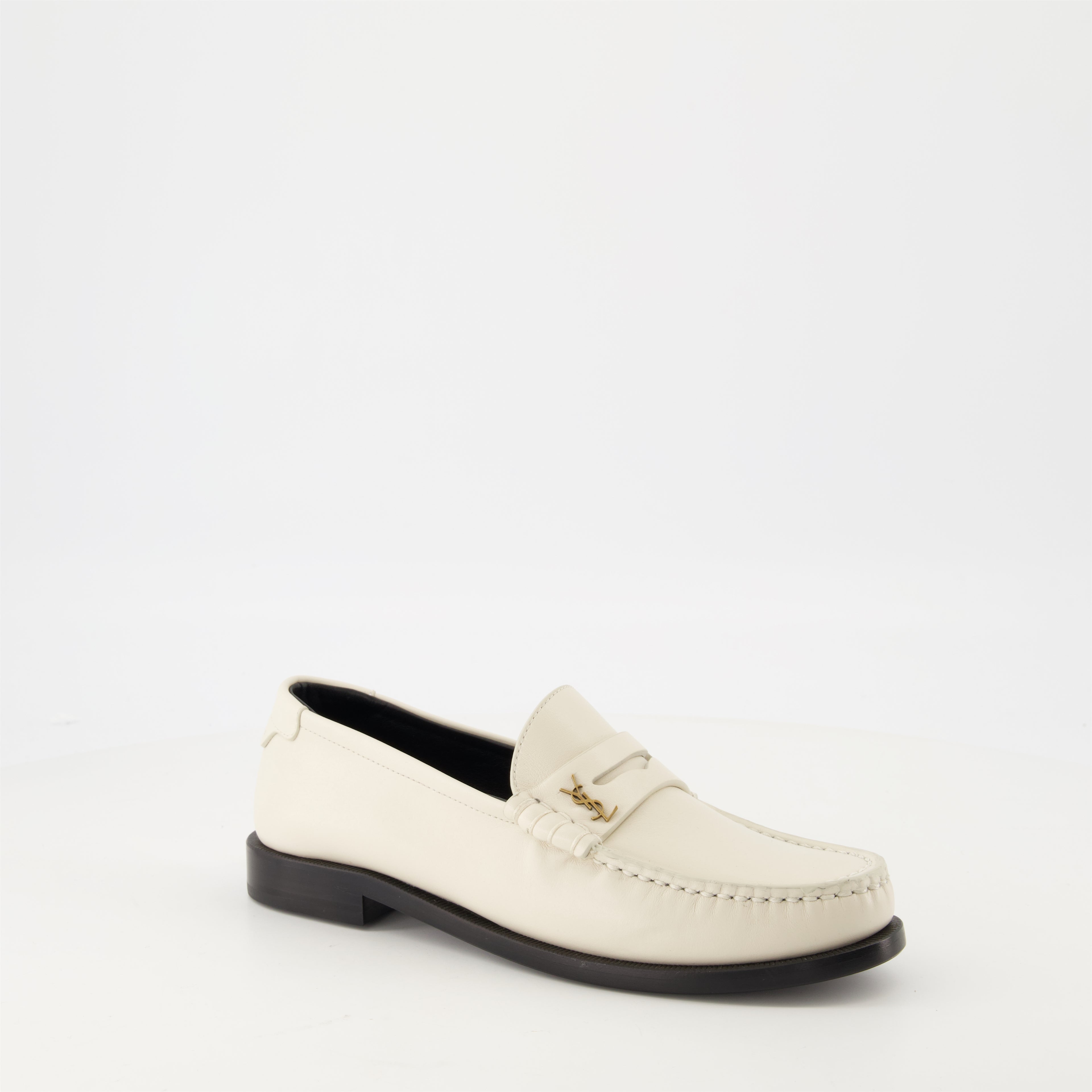 Mocassins Mocassins Le Loafer Saint Laurent Blanc Femme