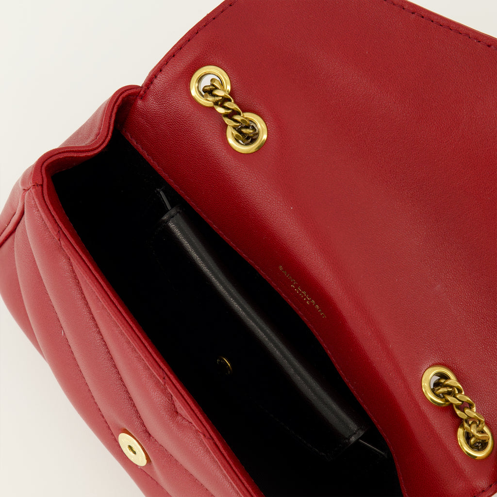 Image de l'article Sac Loulou mini rouge de la marque Saint Laurent pour Femme - Saison Printemps-Été 2026 - Vue détaillée_3