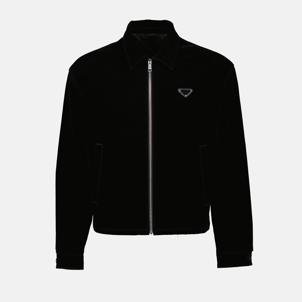 Jaquetas Blouson en velours Prada Preto Homme