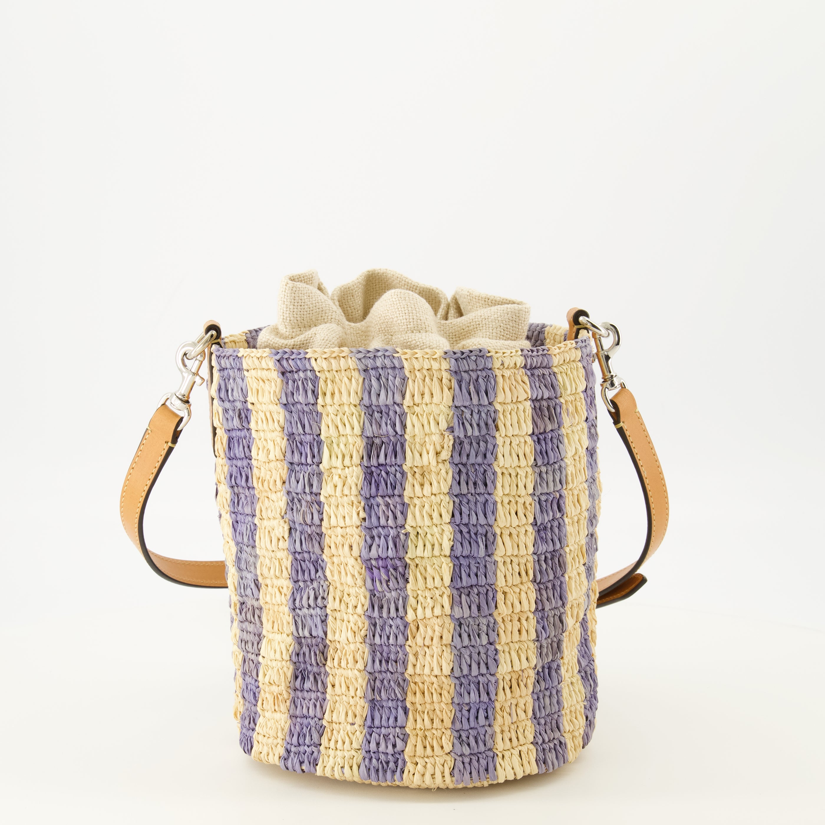 Sacs seau Petit sac seau en raphia à motif rayé bleu Valentino Garavani Bleu Femme