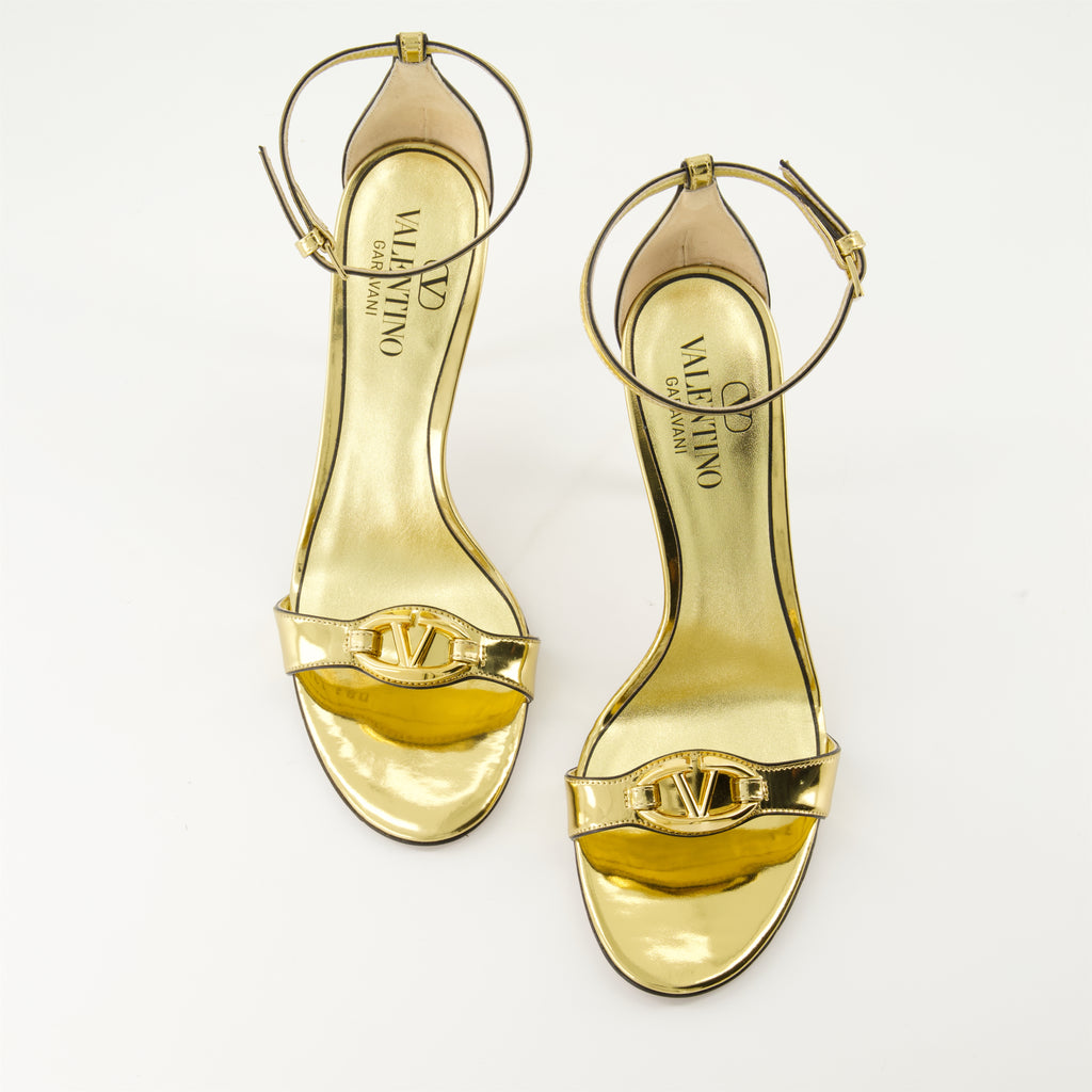 Chaussures ouvertes Sandales à talon VLogo Valentino Garavani Doré Femme