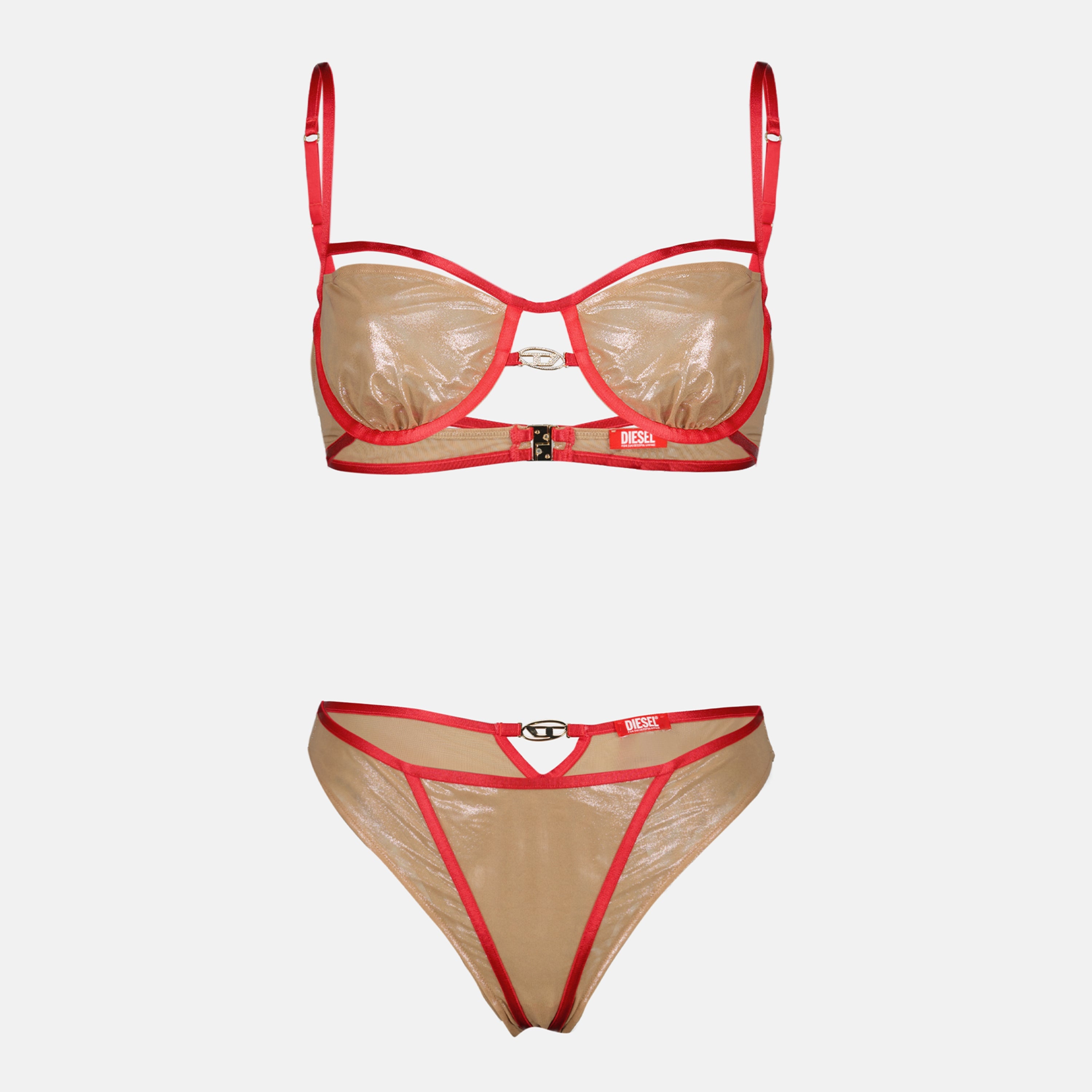 ディーゼルの女性用ゴールドとレッドのシンディ-GFTブラジャーの記事画像 - 2026年春夏シーズン - 詳細ビュー_2