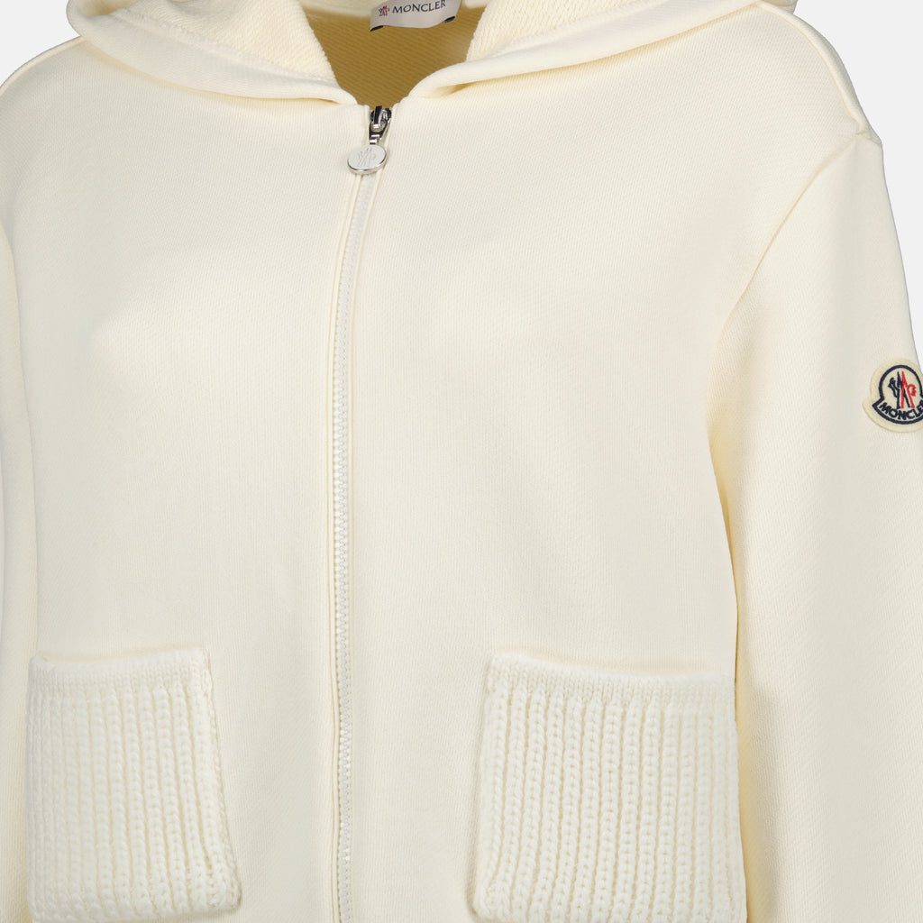 Vestes Giacca in Cotone con Zip Moncler Blanc Femme