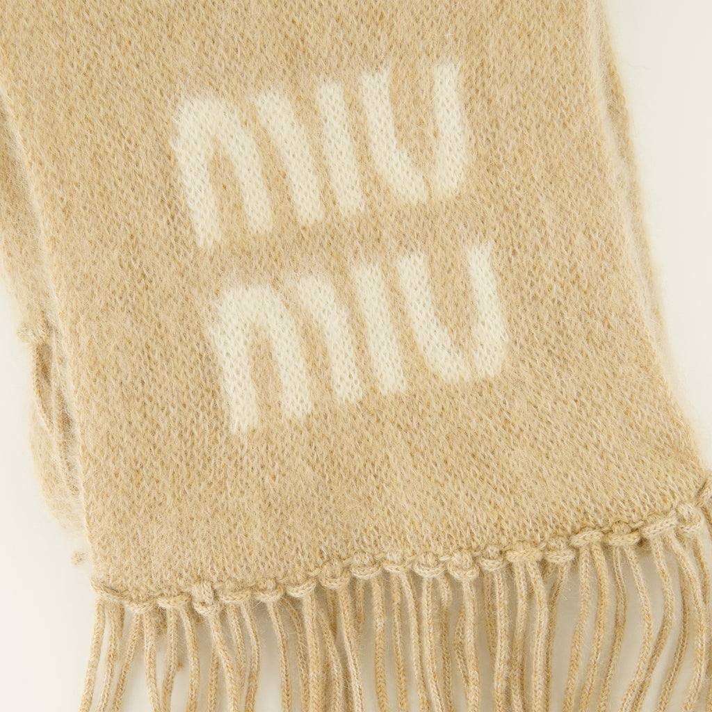 Écharpes, foulards et gants Sciarpa in Mohair Beige Miu Miu Beige Femme