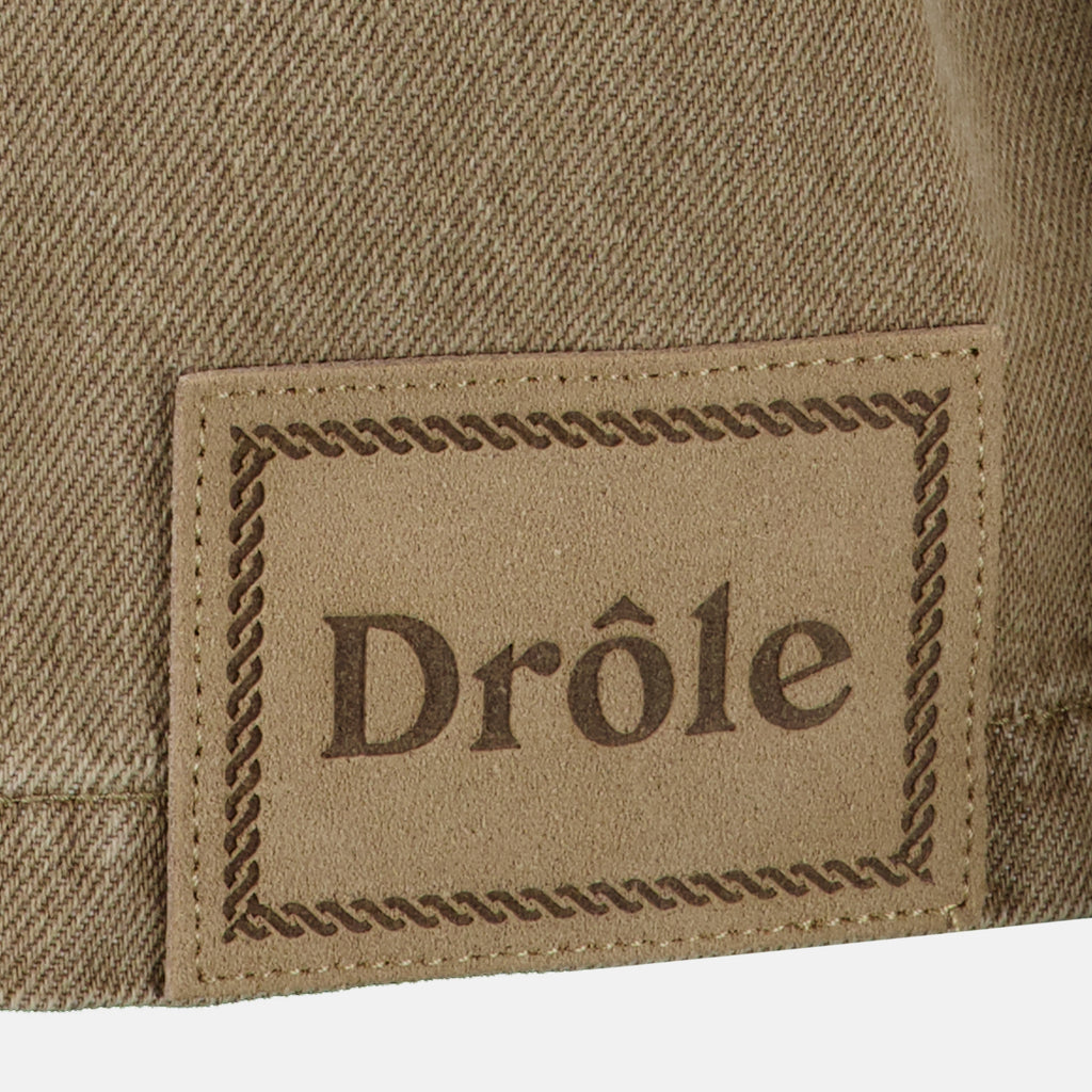 Vestes Giacca in Denim Khaki Drole De Monsieur Beige Homme