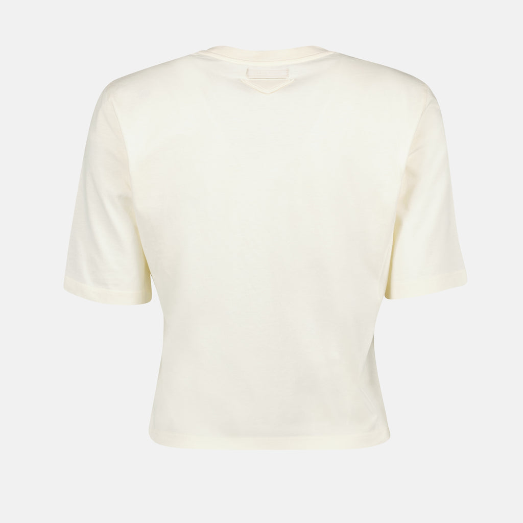T-shirt T-shirt à logo Prada Beige Femme