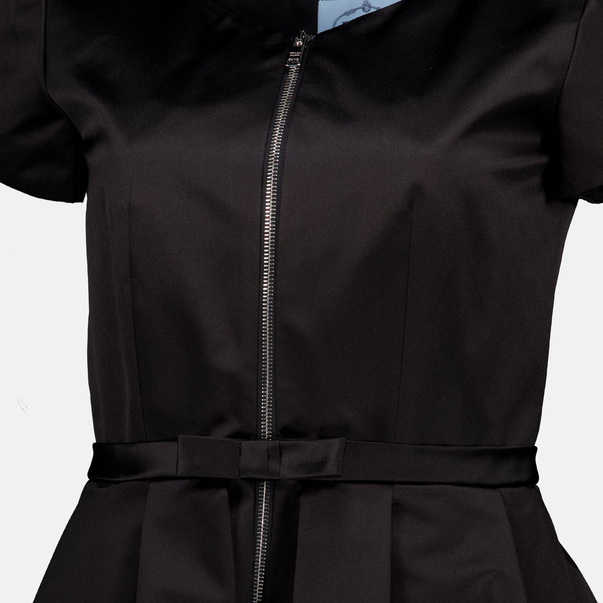 Robes Black Silk Duchess Dress Prada Noir Femme
