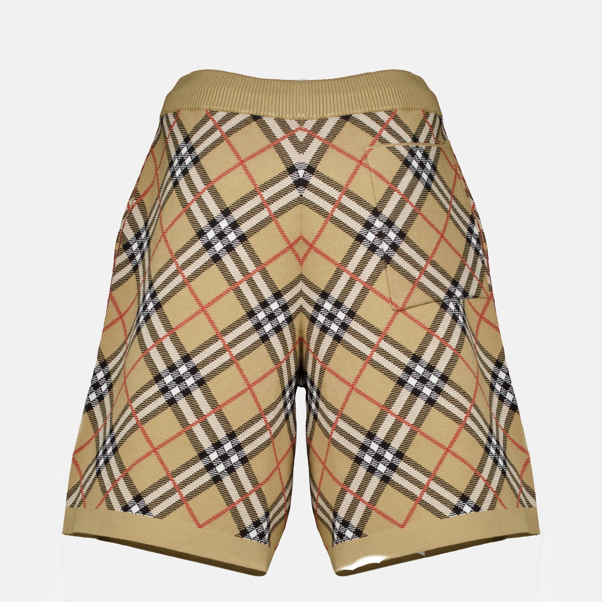 Shorts Short Check in Cotton Burberry Beige Femme