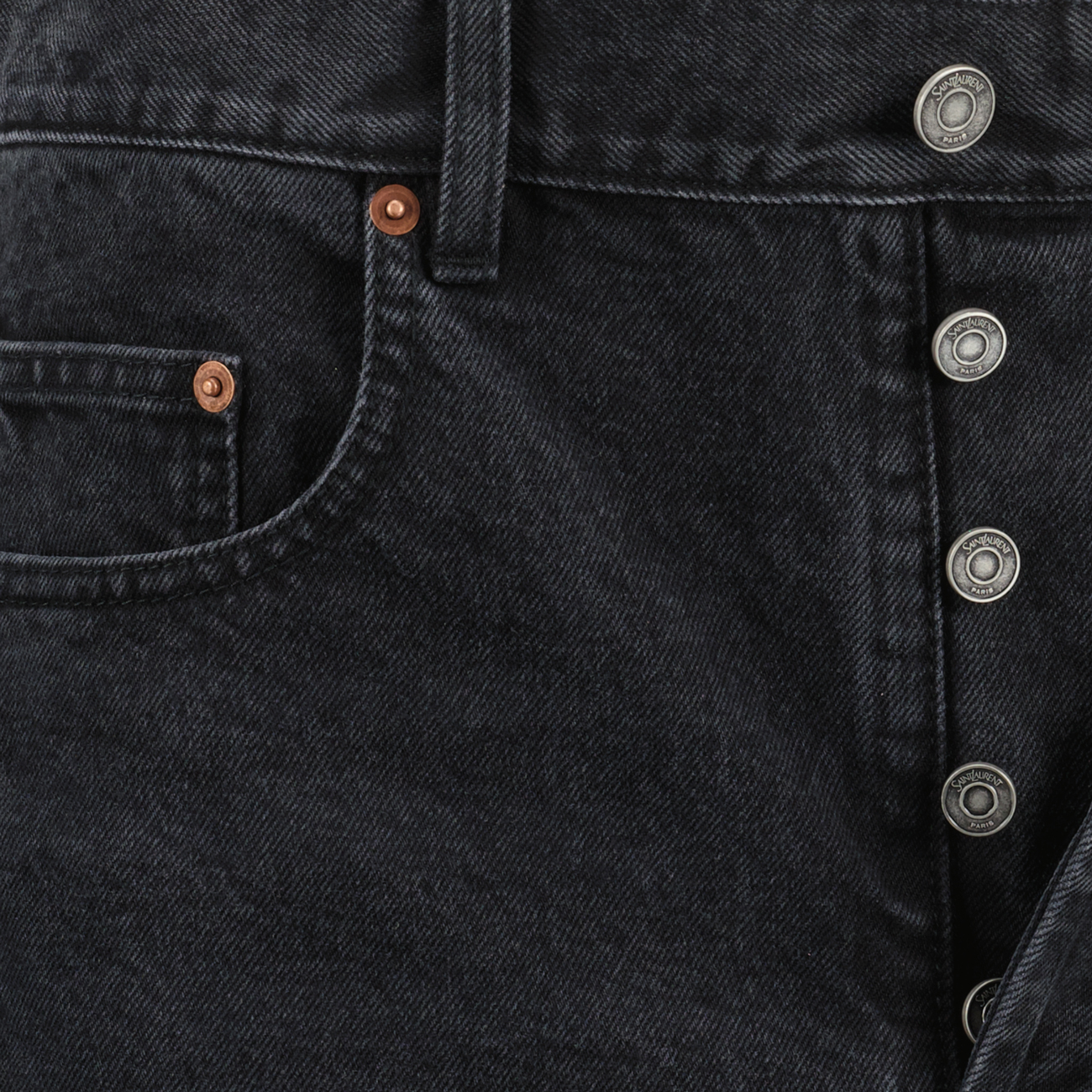 Pantalons Jeans en denim Saint Laurent Noir Femme