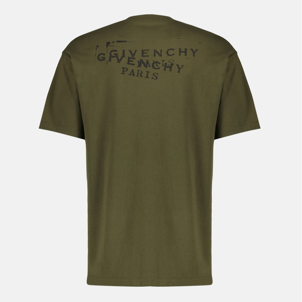 Image de l'article T-shirt Givenchy Stamp kaki de la marque Givenchy pour Homme - Saison Printemps-Été 2026 - Vue de Dos