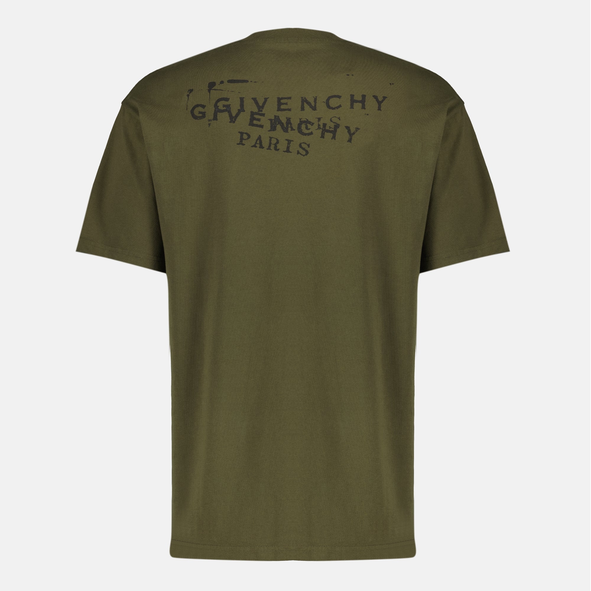 Image de l'article T-shirt Givenchy Stamp kaki de la marque Givenchy pour Homme - Saison Printemps-Été 2026 - Vue de Dos