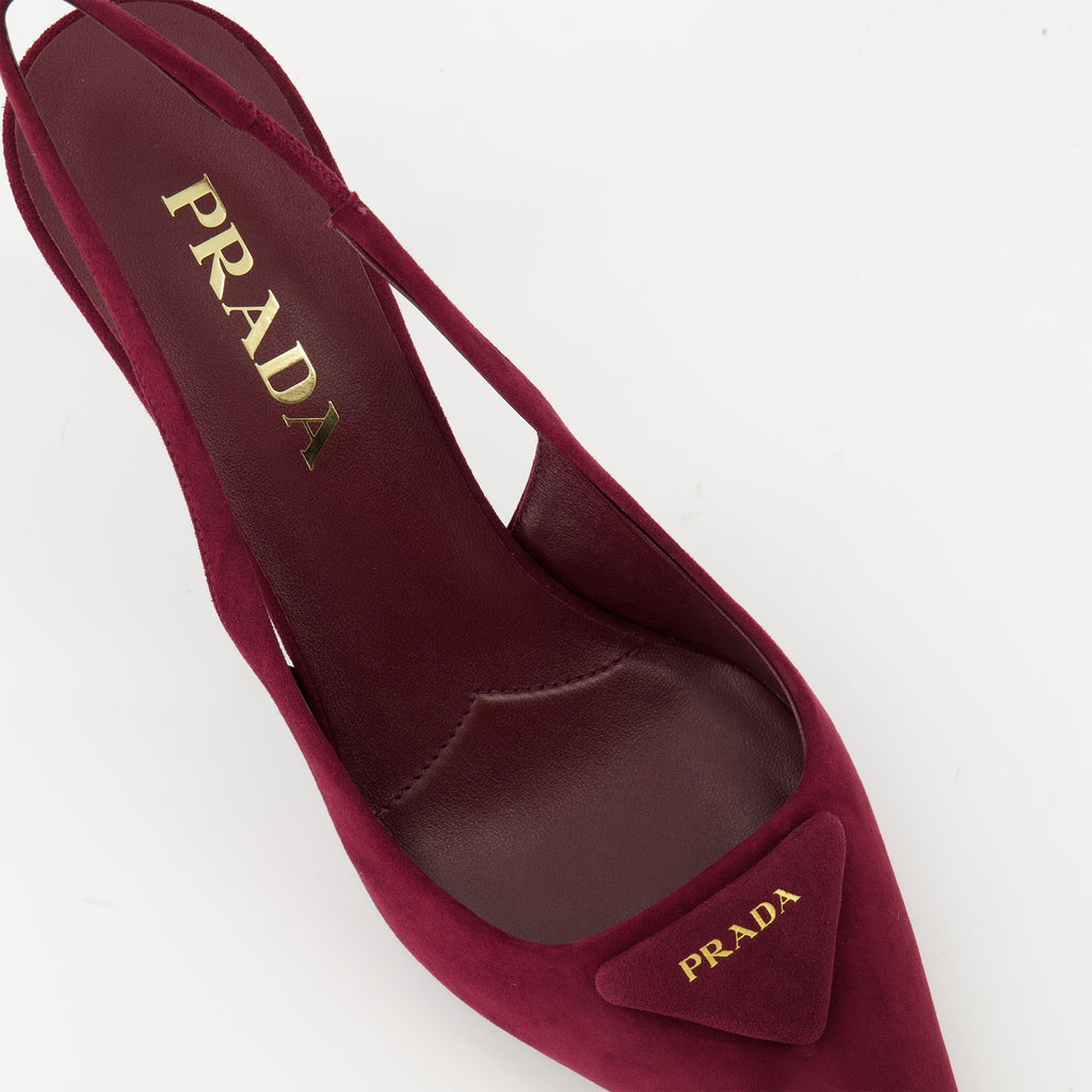 Image de l'article Escarpins en veau velours de la marque Prada pour Femme - Saison Automne-Hiver 2025 - Vue détaillée de haut