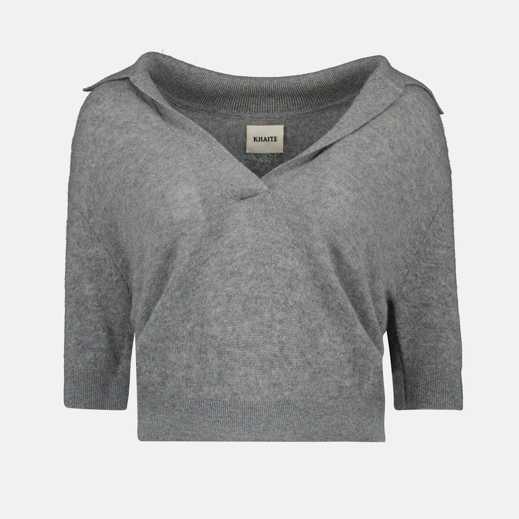 Polos Polo Shrunken jo Khaite Gris Femme