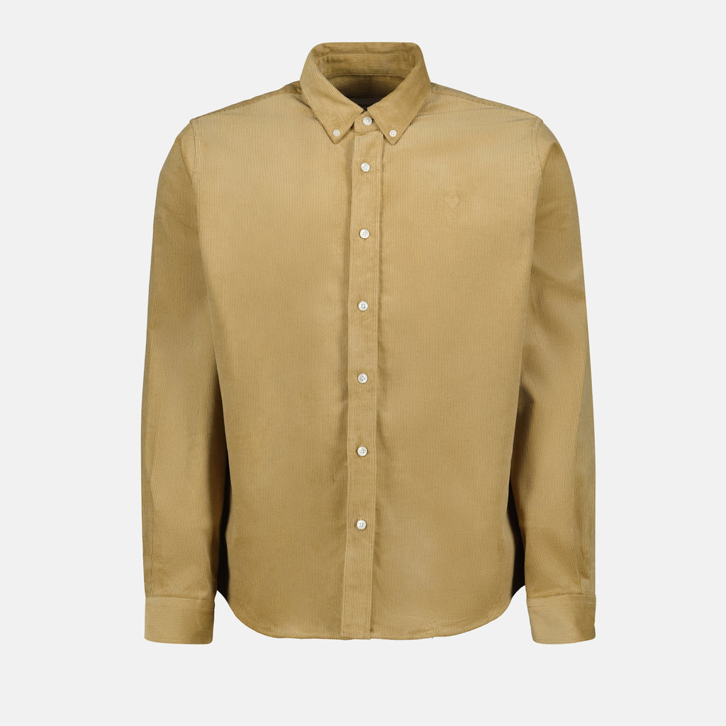 Camisas Chemise Ami de coeur en velours Ami PARIS Beige Unisexo