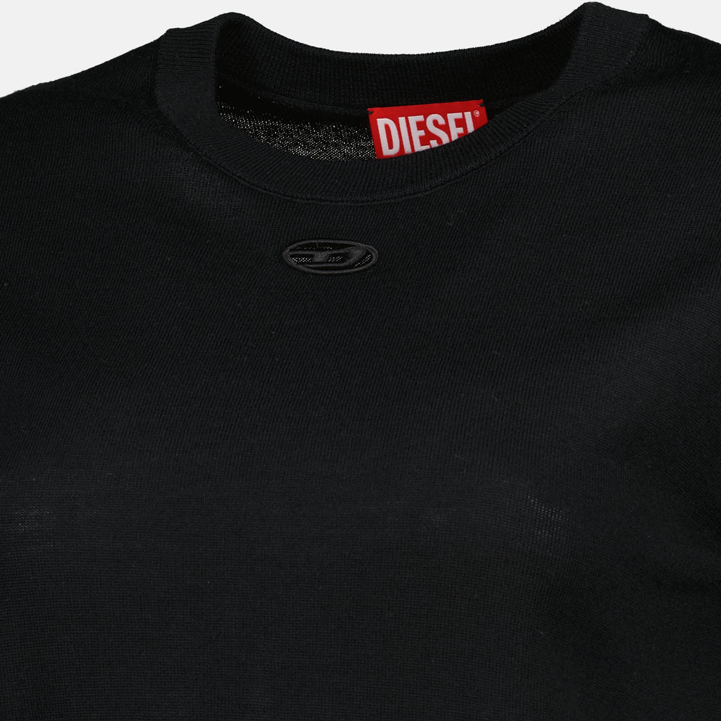 Image of the Diesel Women's M-Aline black knit article - Spring-Summer 2026 - Detailed View 1