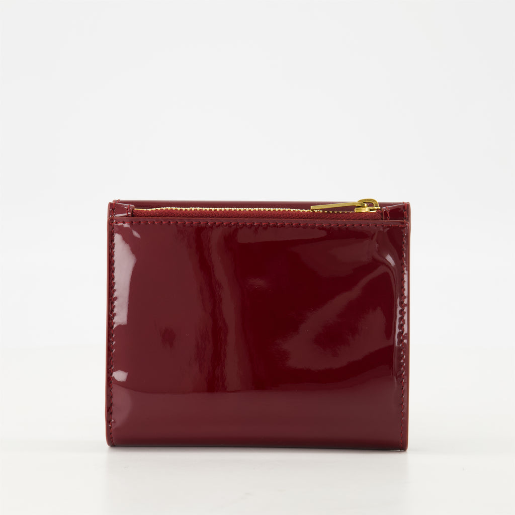 スモールレザーグッズ Portefeuille Uptown en cuir verni Saint Laurent ボルドー Femme