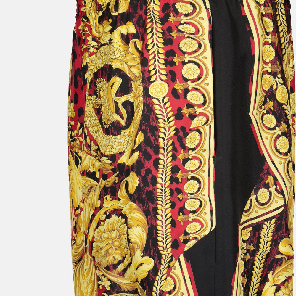 쇼츠 Short en soie Barocco Versace 빨간색 Homme