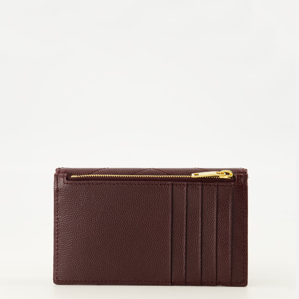 Imagem do artigo Porta-cartões Fragments Cassandre em couro bordô da marca Saint Laurent para Mulher - Temporada Primavera-Verão 2026 - Vista Traseira