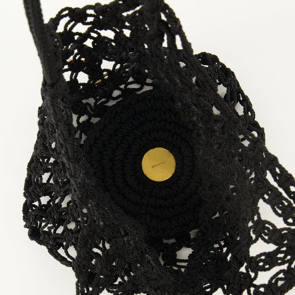 Immagine della borsa in crochet nera del marchio Saint Laurent per Donna - Stagione Autunno-Inverno 2025 - Vista Dettagliata_3