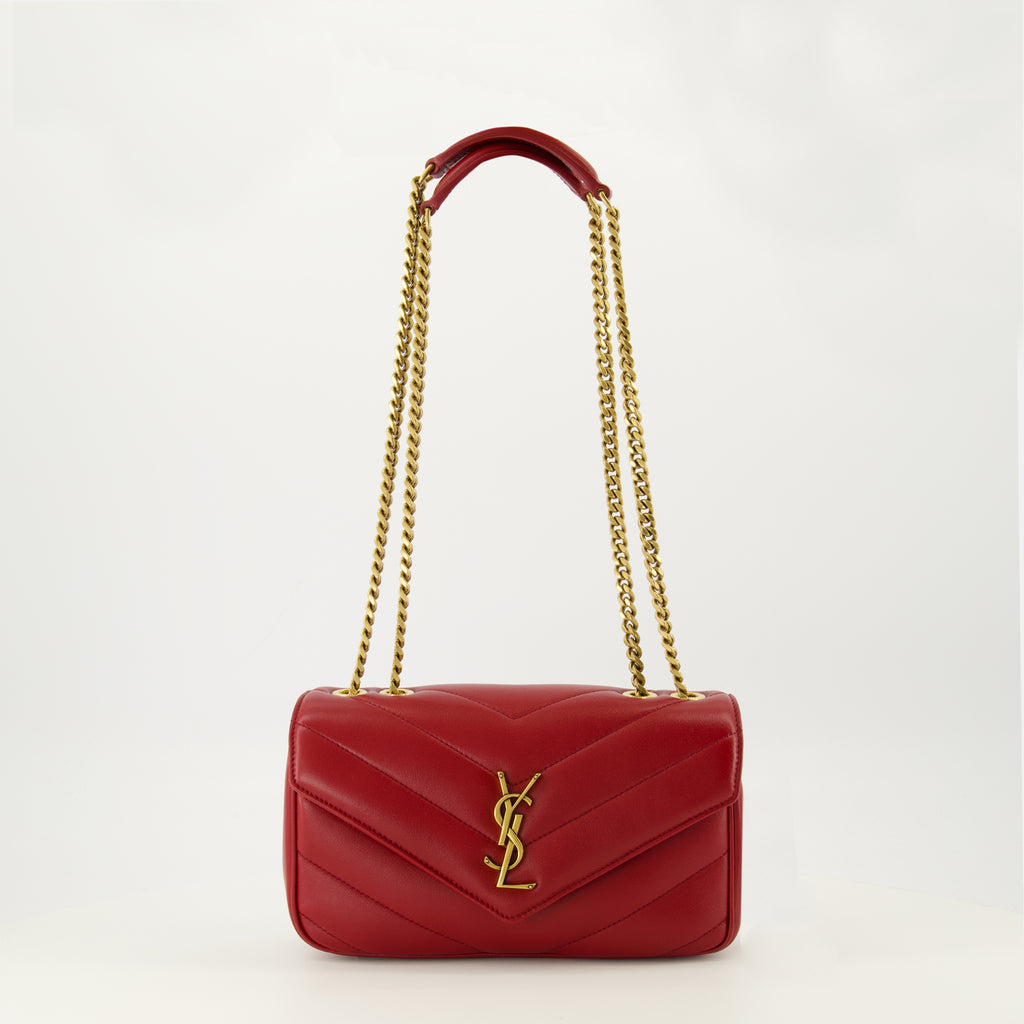 Bild der kleinen roten Loulou-Tasche von Saint Laurent für Frauen - Frühjahr/Sommer 2026 - Vorderansicht